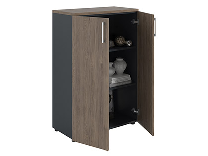 Шкаф NW 1280 закрытый темный орех/антрацит - фото 2